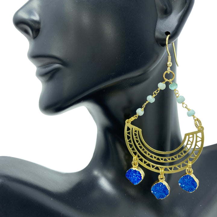 Royal Amazonite Lyra Earrings