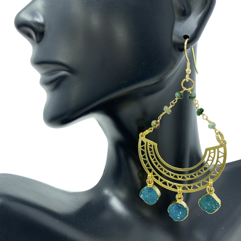 Jungle Emerald Lyra Earrings