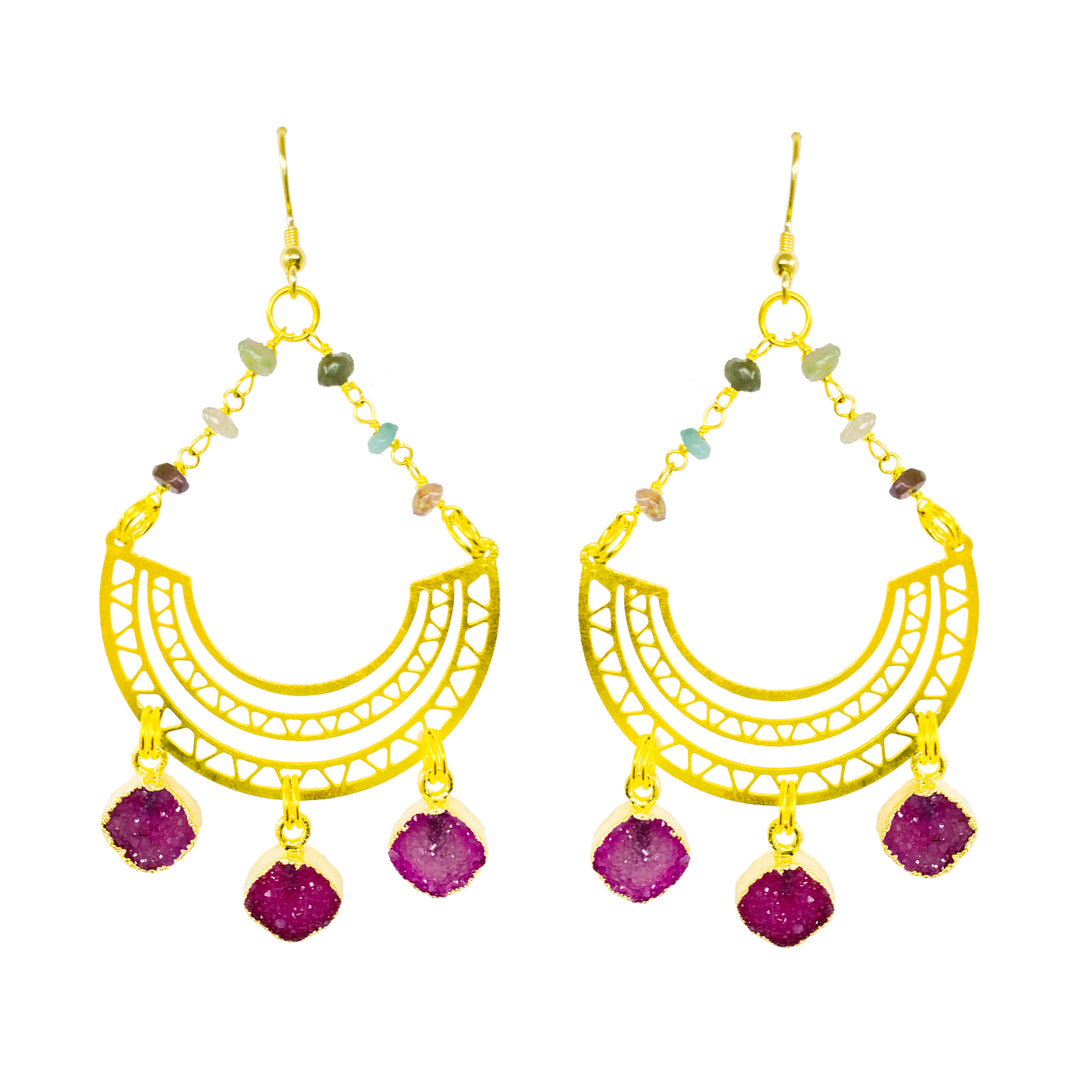 Electric Tourmaline Lyra Earrings