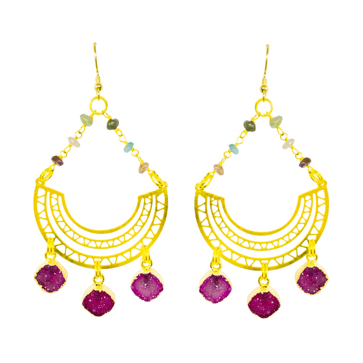 Electric Tourmaline Lyra Earrings