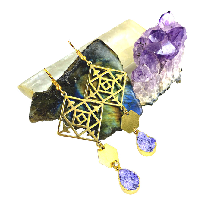 Royal Druzy Portal Earrings