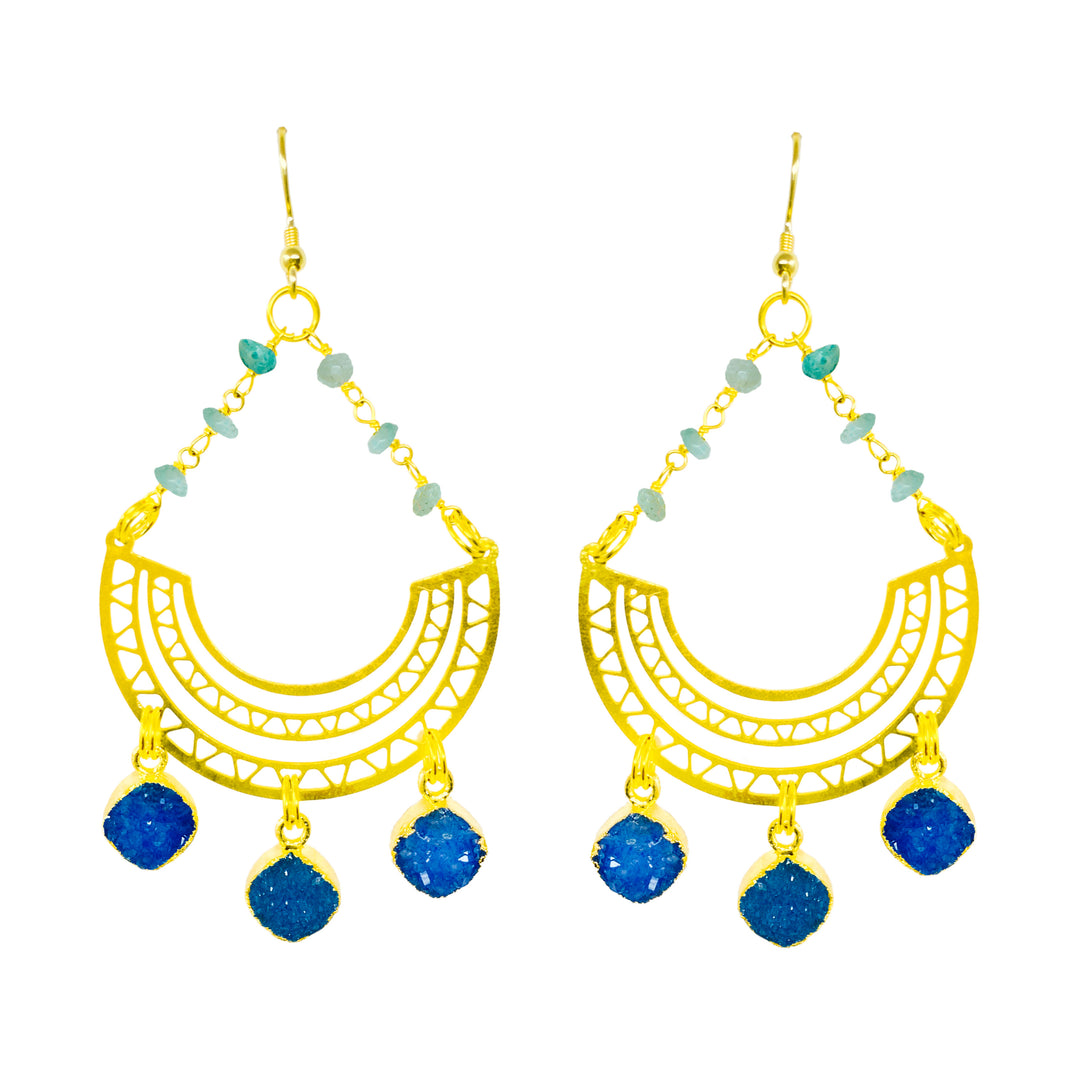 Royal Amazonite Lyra Earrings