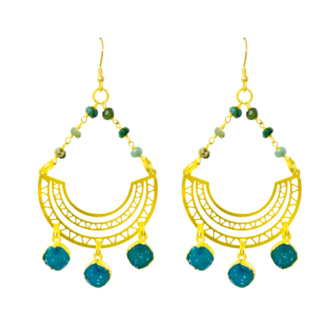 Jungle Emerald Lyra Earrings