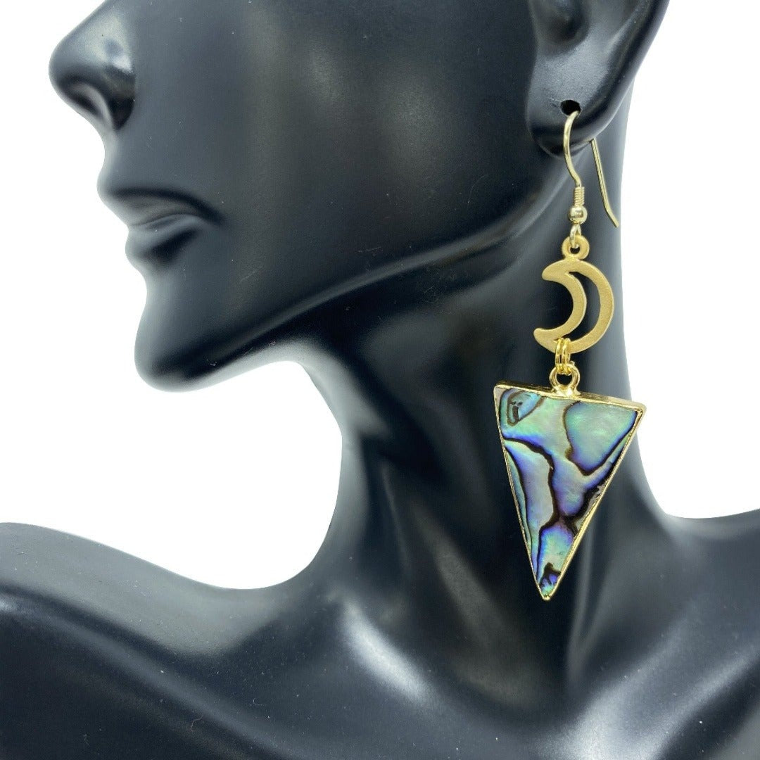 matt gold lunar earrings