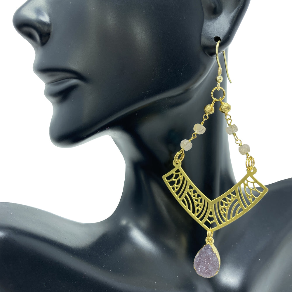 Labrador Pyrite Lynx Earrings