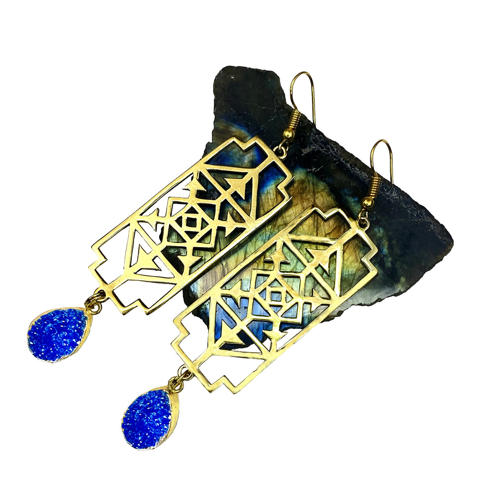 Midnight Rise Up Druzy Earrings