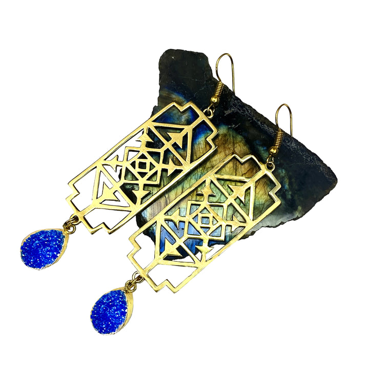 Midnight Rise Up Druzy Earrings