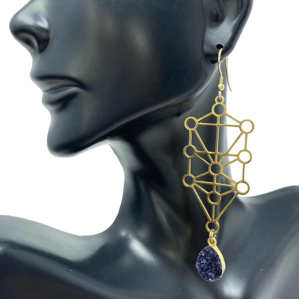 Raven Gold Sefirot Earrings