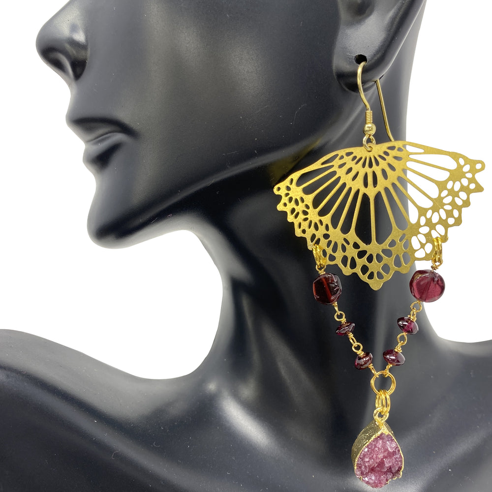 Royal Red Garnet Vela Earrings