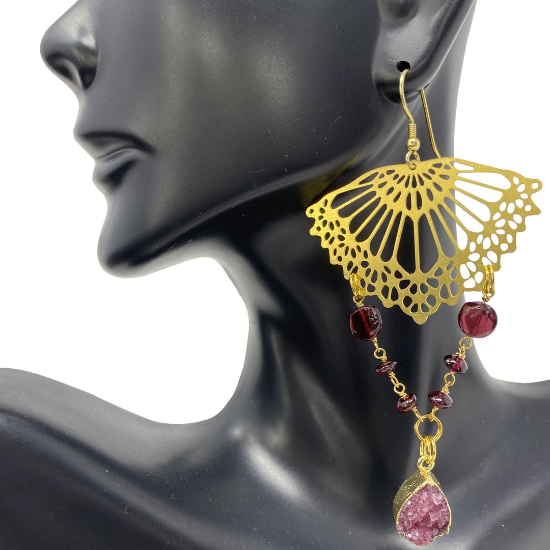 Royal Red Garnet Vela Earrings