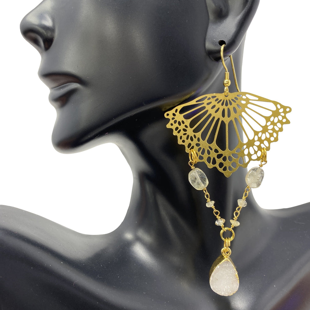 Citrine Snow Vela Earrings