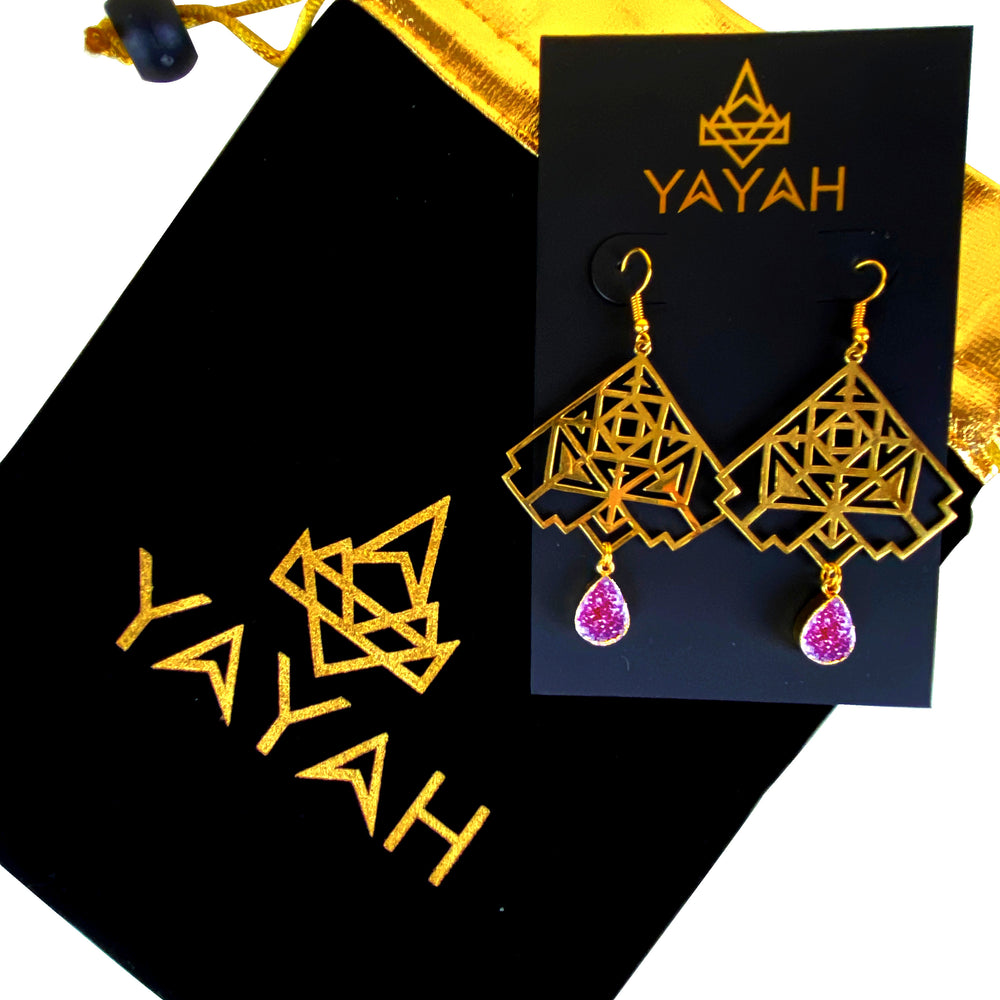 Butterfly Maze Quartz Earrings