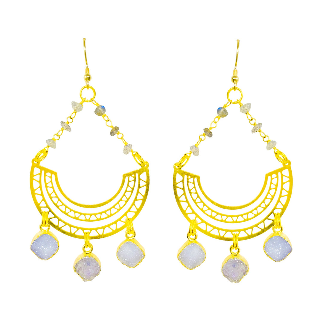 Chiffon Labradorite Lyra Earrings