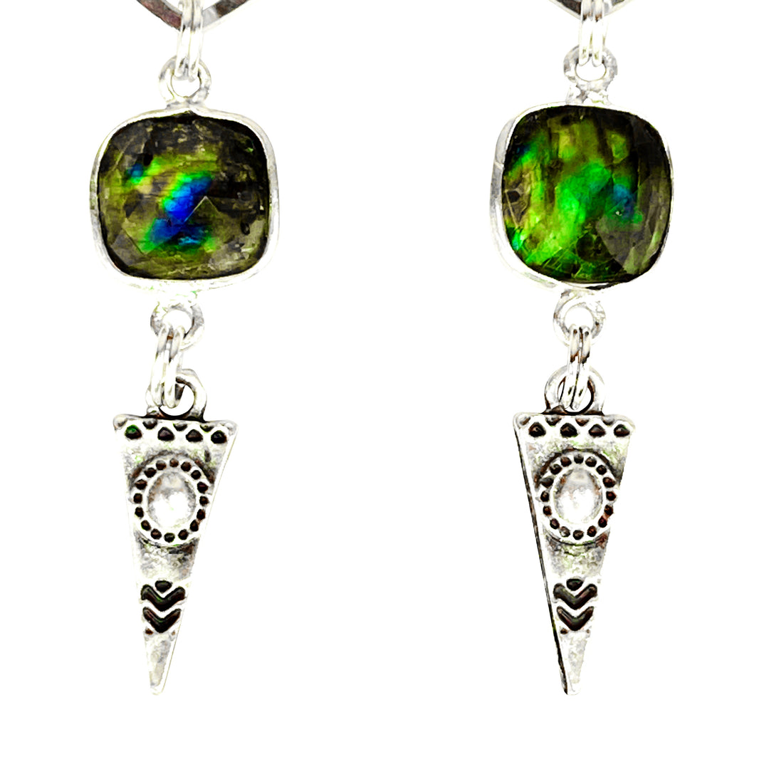 BOHO GRID POINTY EARRINGS