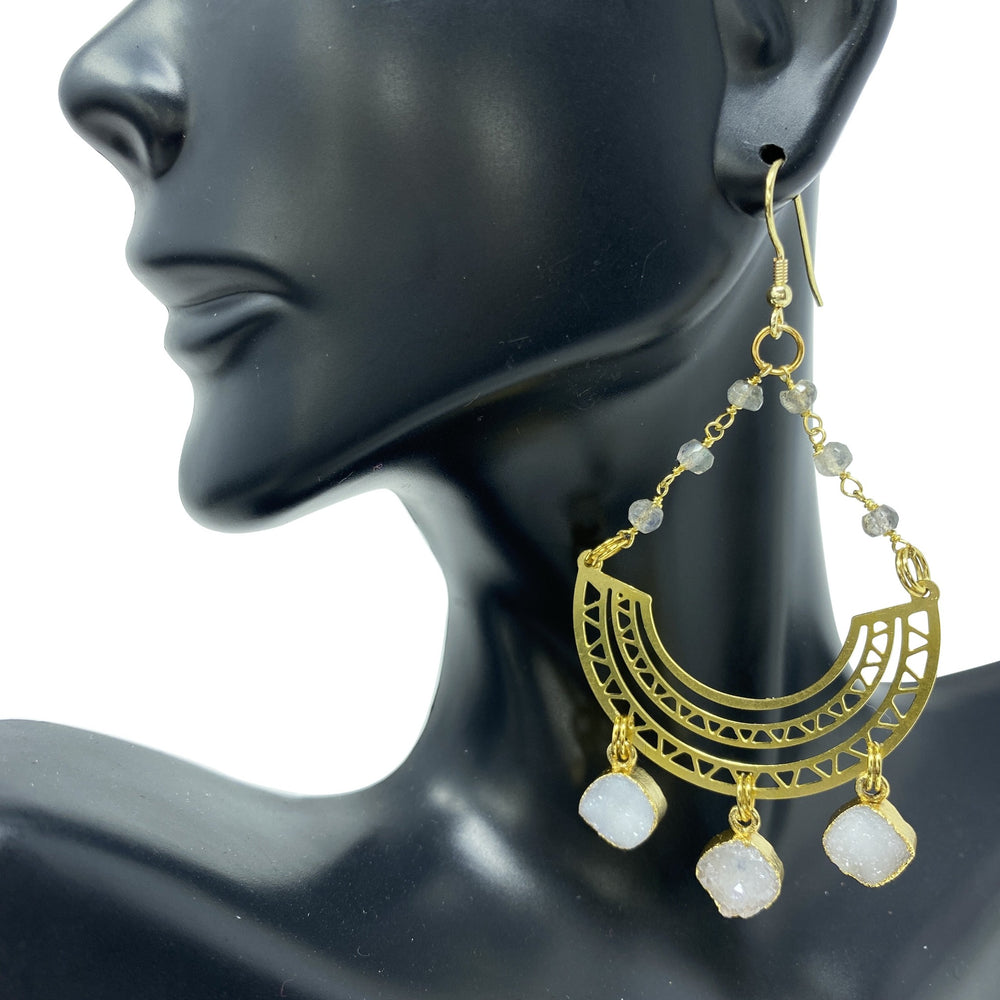 Chiffon Labradorite Lyra Earrings