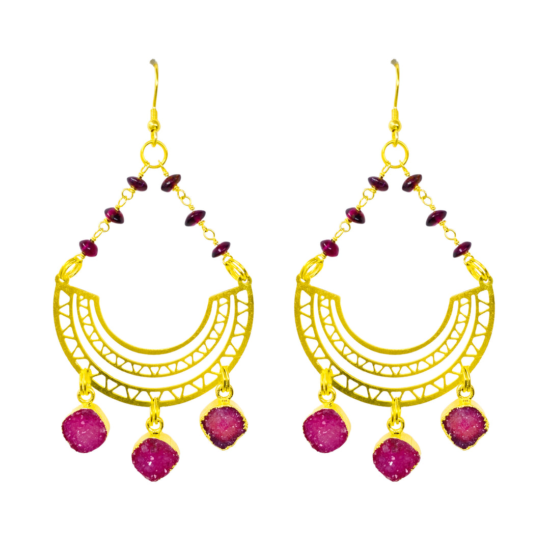 Crimson Garnet Lyra Earrings