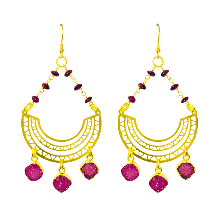 Crimson Garnet Lyra Earrings