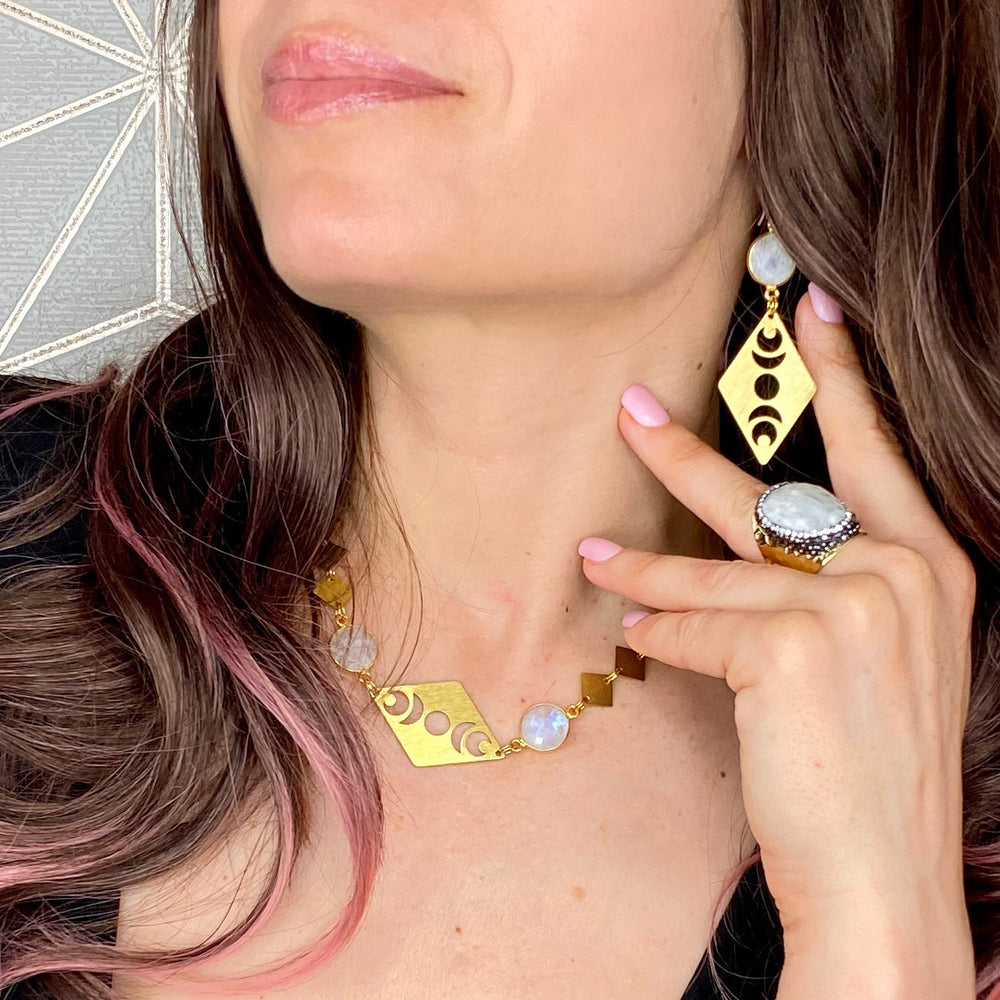 Capella Moonstone Earrings
