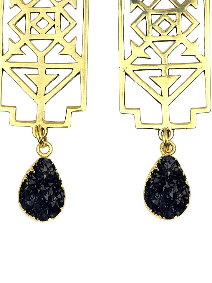 Raven Rise Up Druzy Earrings