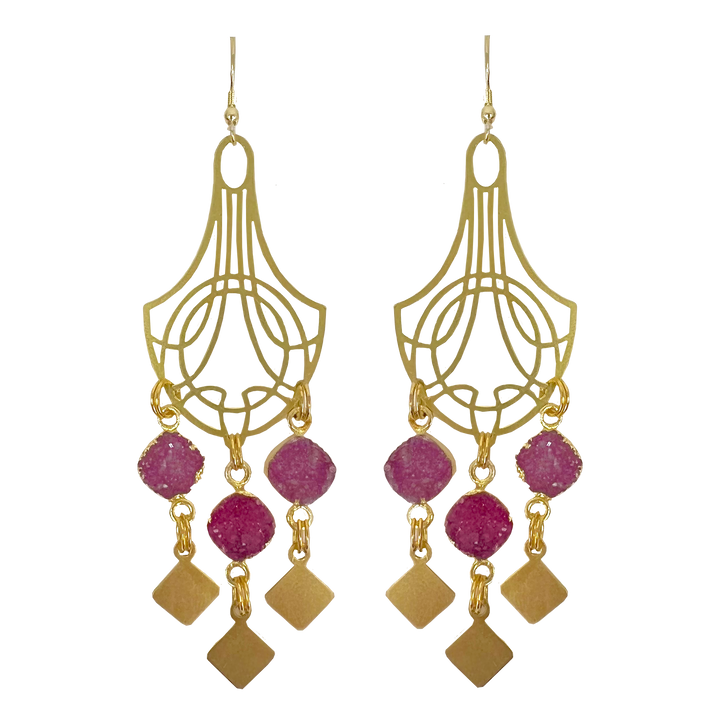Subra Pink Druzy Earrings