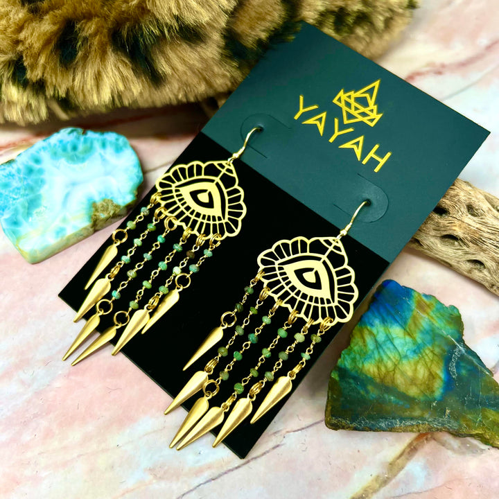 Zaniah Blue Fringe Earrings