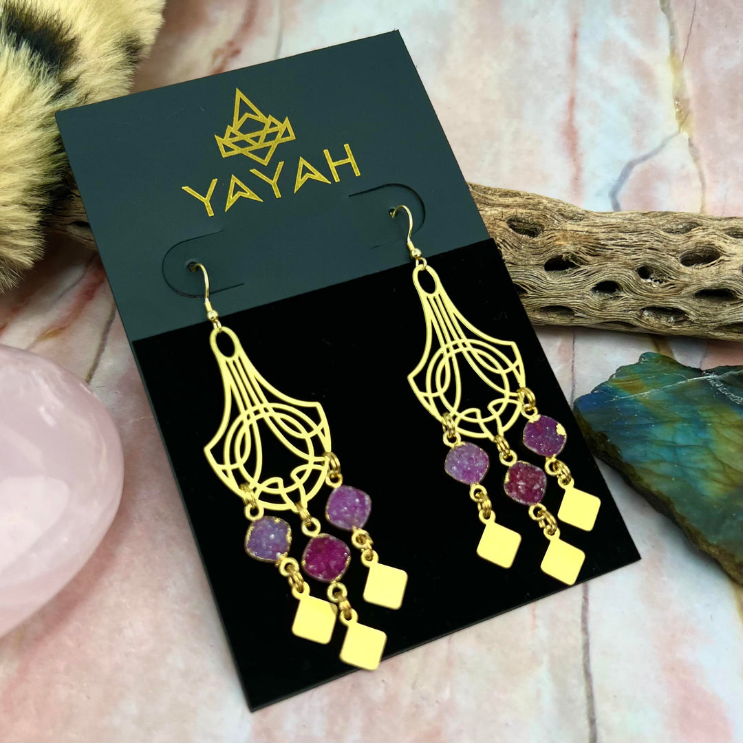 Subra Pink Druzy Earrings