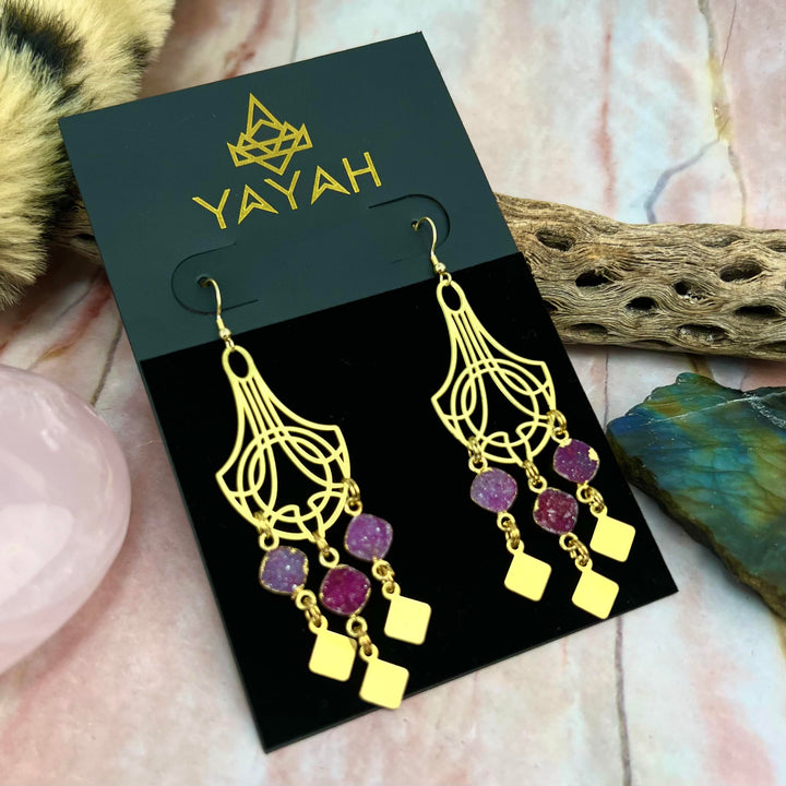 Subra Pink Druzy Earrings