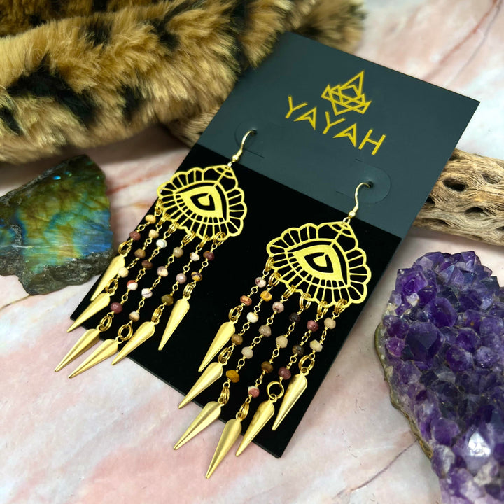 Zaniah Red Fringe Earrings